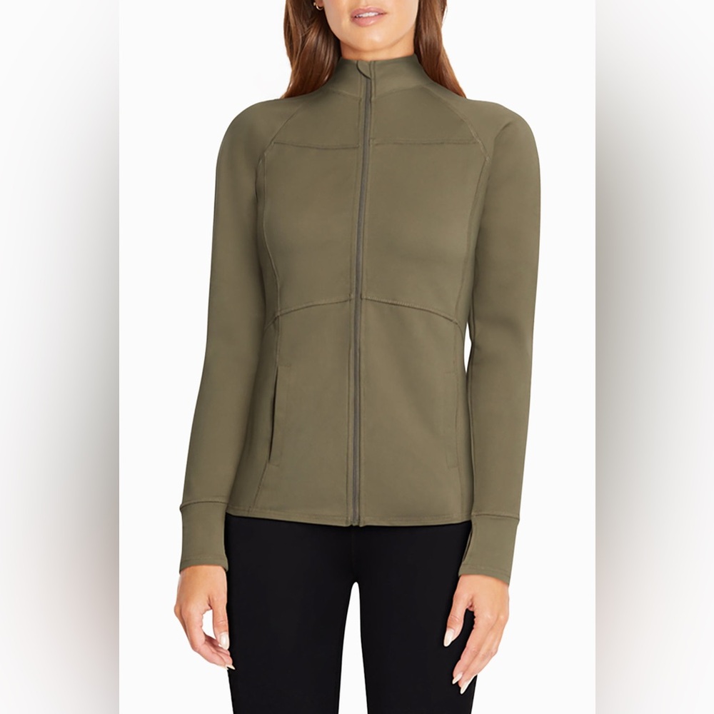 NWT Marika Contender Dusty Olive Fitted Zip Up Jacket